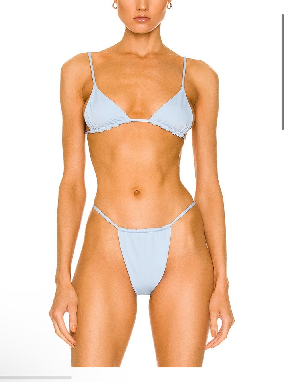 Light Blue Micro Triangle Bikini Set - Women Swim
